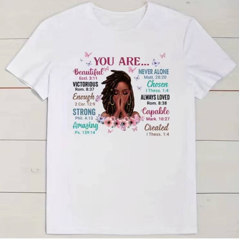 •Words of Affirmation• Inspirational Graphic T-shirt New